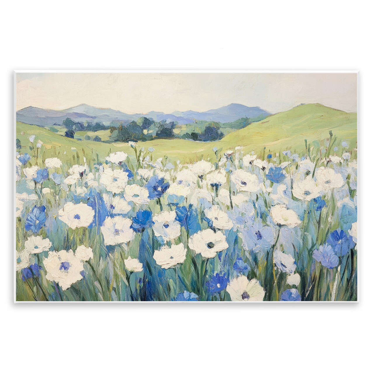 Stupell Industries Blue & White Daisies Wall Plaque, design by Petal Prints Design